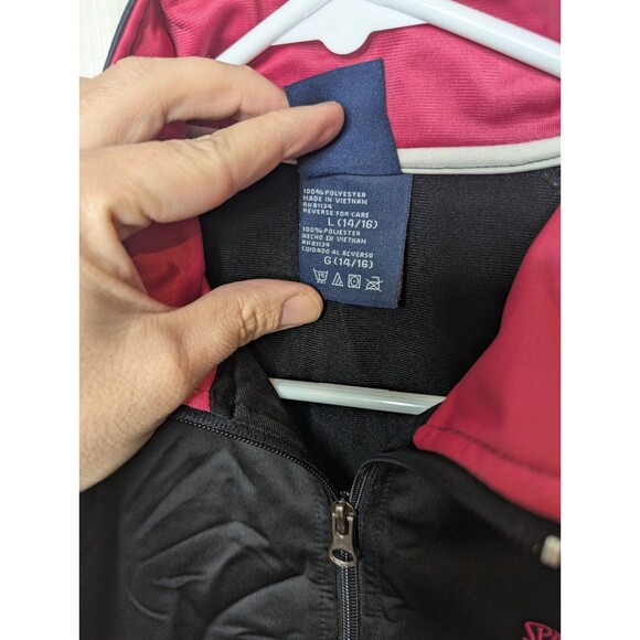 SPALDING Girls Size 14/16 L Black/Pink Full Zip Athletic, Leisure Warm-Up Jacket - Picture 4 of 5
